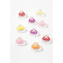 Nati Co Renkli Kalp Figürlü Mini Mandal Toka | Kız Çocuk Saç Tokası ( 3 Adet )