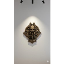 Tual Hobi Sanat Dekoratif Oyuncu Odası Duvar Panosu Viking Savaşçı Kabartmalı Genç Odası Tablo Gaming Room (26X22CM)