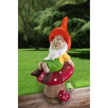 Dekoromi Dekoratif Mantar Üstünde Oturan Cüce (50X25CM)
