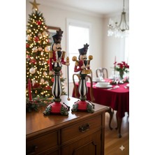 Dekoromi Kurşun Asker Şamdan Biblo – El Boyama Polyester Figür Dekorasyon (32X13CM, 2’li Set)