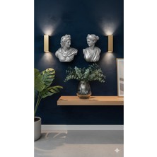 Tual Hobi Sanat Dekoratif Duvar Büstü Diana ve Sezar Heykeli 2 Adet (40X29CM) Apollo Artemis Duvar Dekorasyon Biblo
