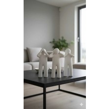 Dekoromi 3'lü Görmedim Duymadım Bilmiyorum Adam Biblo Ev Dekoratif Obje (35X15CM)