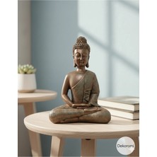 Tual Hobi Sanat Büyük Boy Buda Heykeli 35X27CM (Bronz Görünümlü Lüks Biblo)