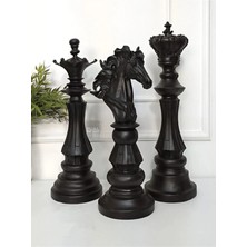 Dekoromi Dekoratif Satranç Taşı Biblosu Seti 32X12  cm 3 Parça