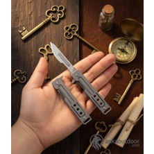 Gvs Edc Titanyum Görünüm Neşter Değiştirilebilir Uç Cep Çakısı