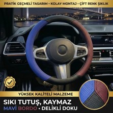 Valente Lusso Geçmeli Direksiyon Kılıfı  Taraftar Serisi Üç Renkli - Perfore Dokulu Sportif Kavrama (38-40CM)