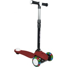 Mavi Su Dünyası 3+ Yaş Pro Scooter Bordo Işıklı 50 kg Taşıma Kapasiteli