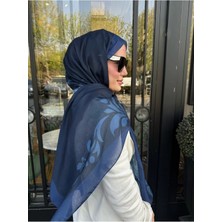 Meda Scarfs Lacivert-Mavi Osmanlı Desen Şal-Eşarp | Deep Coral