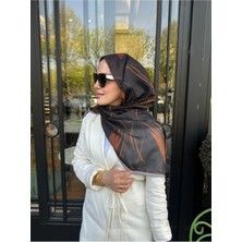 Meda Scarfs Siyah-Kahverengi Çizgi Desen Şal-Eşarp | Mud