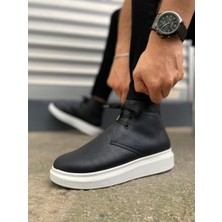 Pabucmarketi Siyah (Beyaz Taban) Bağcıklı Erkek Sneaker Bot
