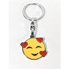 Moncuk Design Kalpli Gülümseyen Emoji Metal Anahtarlık – Sevimli Emoji Tasarımlı Anahtarlık