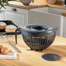 Eskabia Çok Amaçlı Kapaklı Mikser Kabı Karıştırma Kabı 3 Litre Antrasit