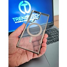 Epro Samsung Galaxy S24 Ultra Uyumlu Magsafe Şarj Özellikli Arkası Şeffaf Yanları Renkli Esnek Lüks Kılıf