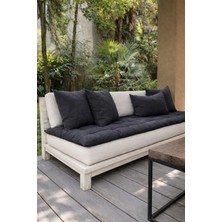 Moda Kesim Keten Koltuk Şiltesi 5 cm Dolgulu | Balkon, Sedir ve Bank İçin Koltuk Minderi | Antrasit Koltuk Pedi