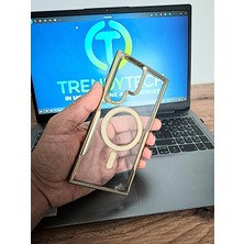 Epro Samsung Galaxy S24 Ultra Uyumlu Magsafe Şarj Özellikli Arkası Şeffaf Yanları Renkli Esnek Lüks Kılıf