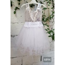 Fırsat Ürünü Kuyruklu Beyaz Kız Çocuk Elbise Abiye Gelinlik Tuhfetower
