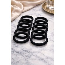 Nati Co Kalın Siyah Lastik Saç Tokası Seti – Güçlü Tutuş (10’lu)