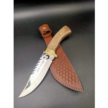 Hisar Bıçak Ay Yıldızlı Av ve Kamp Bıçağı Paslanmaz Çelik İsim Yazdırılabilir Deri Kılıf Hediyeli Bıçak Kama Keskin Çakı Outdoor
