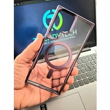 Epro Samsung Galaxy S22 Ultra Uyumlu Magsafe Şarj Özellikli Arkası Şeffaf Yanları Renkli Esnek Lüks Kılıf