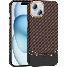 Apple iPhone 15 Uyumlu Kılıf M-Safe Şarj Özellikli Karbon Fiber Görünümlü Zore Gros Kapak