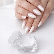 Aba Nails Parlak Beyaz Yansımalı Tırnak Inci Tozu Beyaz Aplikatörlü WN-109