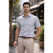 Colvis Man Erkek Kısa Kol Slim Fit Oxford Gömlek Pamuklu Yazlık Dar Kesim Modern Spor Şık Gömlek