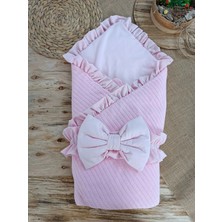 DMR Elegance Yenidoğan Tericotton Kumaş Multi Mevsimlik Bebek Battaniyesi Kundak Pembe