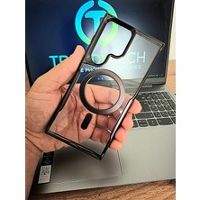 Epro Samsung Galaxy S22 Ultra Uyumlu Magsafe Şarj Özellikli Arkası Şeffaf Yanları Renkli Esnek Lüks Kılıf