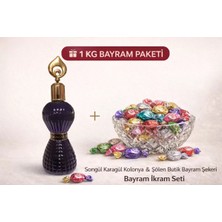 Karia Songül Karagül Kolonyası ve 1 KG Şölen Bayram Şekeri Paketi Karışık Sert ve Meyve Aromalı Jöle Şeker Bayram Misafir İkram Paketi