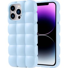 Apple iPhone 14 Pro Max Uyumlu Kılıf Silikon Parlak Esnek Yumuşak Kabartmalı Zore Dom Dom Kapak