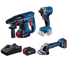 Bosch Gbh 180-LI + Gdr 18V-215 + + Gws 18V-8 + Gba 18V 4.0 Ah Akü x 3