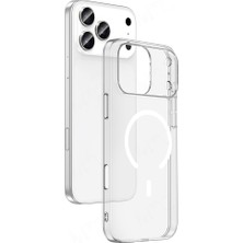 Apple iPhone 17 Pro Uyumlu Kamera Korumalı M-Safe Şarj Özellikli Şeffaf Zore London Sert Pc Kapak