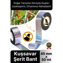 Svein Premium Dayanıklı Yansıtıcı Kuş Kondurmaz Uzaklaştırıcı Hologramlı Kuşsavar Şerit Bant 45 mm x 50 mt