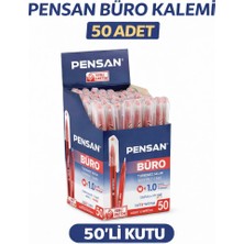 Hsc Bilişim Pensan Büro 2270 Kırmızı Tükenmez Kalem 1.0 mm Medium Yerli Üretim 50 Adet