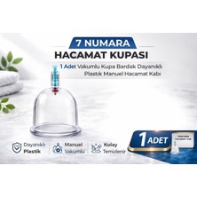 Hsc Bilişim 7 Numara Hacamat Kupası 1 Adet Vakumlu Kupa Bardak Dayanıklı Plastik Manuel Hacamat Kabı