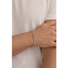 Siset Gümüş 925 Ayar 2,5 mm Tilki Kuyruğu Erkek Gümüş  Bileklik