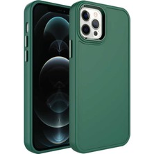 Apple iPhone 12 Pro Max Uyumlu Kılıf Metal Çerçeve ve Buton Tasarımlı Sert Zore Botox Kapak