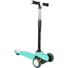 Mavi Su Dünyası 3+ Yaş Pro Scooter Turkuaz Işıklı 50 kg Taşıma Kapasiteli