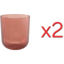 Porland Mose Kızıl Ayaksız Su Bardağı2'li 400CC