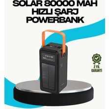 Najmaddin 80000 Mah Güneş Enerjili Powerbank 4 Kablolu Type C Lightning Micro USB