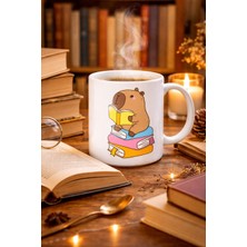 Hsc Bilişim Kitap Okuyan Kapibara Tasarımlı Porselen Kupa Model 100 – Kahve & Çay Keyfi Için Sıcacık ve Sevimli