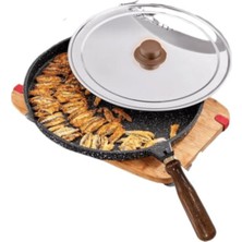 abnturk Döküm Granit Balık Tavası Kapaklı 2 Parça 36 cm