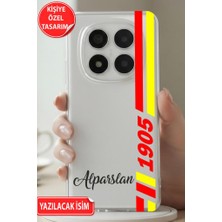 3gen Case Redmi Note 14 Pro 4g Uyumlu Desenli Lüx Şeffaf Silikon Kılıf Sarı Kırmızı