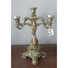 Dekoratif Şamdan & Eskitme & 37X25 & Polyester & Çınar Design