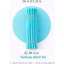 Waxera Turkuaz Şönil Tel 25 Adet 30 cm | Kendin Yap Çiçek ve Hobi Tasarım Malzemesi