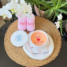 Anne Baba Oluyoruz Gizli Mesajlı Mum Tepsi, Beton Kase ve Anne Baba Bileklik Hediyeli
