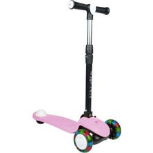 Mavi Su Dünyası 3+ Yaş Pro Scooter Açık Pembe Işıklı 50 kg Taşıma Kapasiteli