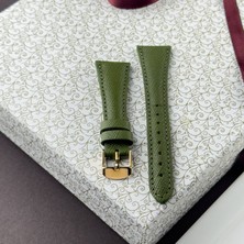 Kuzgun Deri Samsung Galaxy Watch 4 5 6 7 40 44MM Fe Uyumlu Watch 3 41MM, Gear, Sport, Active 2 Serileriyle Uyumlu Saffiano Deri El Yapımı 20MM Akıllı Pimli Saat Kordonu, Galaxy Watch Kadın Kordon