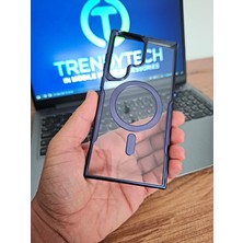 Epro Samsung Galaxy S22 Ultra Uyumlu Magsafe Şarj Özellikli Arkası Şeffaf Yanları Renkli Esnek Lüks Kılıf