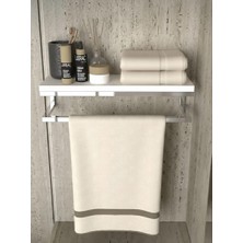 Lara Design Krom Havluluk Duvara Monte Raf Aksesuarlık Şal Askılığı Ev Banyo Mutfak Düzenleyici Çok Amaçlı Raf
